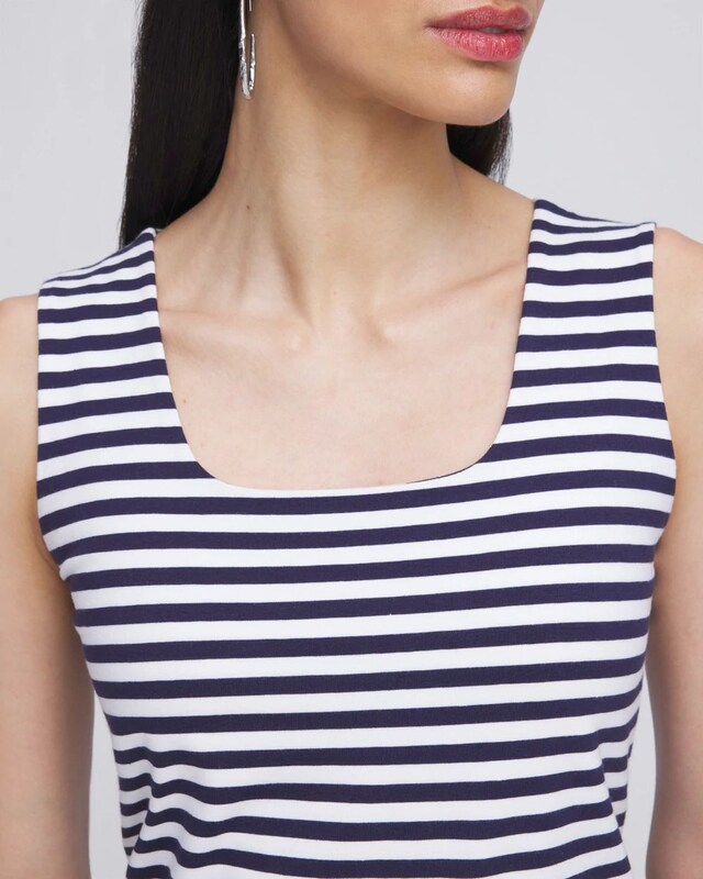 Contour Cotton Stripe Square Neck Tank - image 4